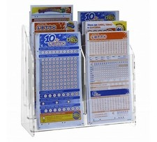 E-473 ESC-C Espositore schedine da banco in plexiglass trasparente DA BANCO 6 23