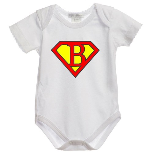 Body neonato supereroe - body, lettera