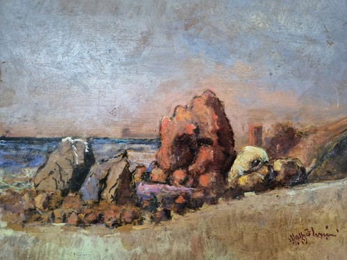Dipinto olio tavola - olio, su