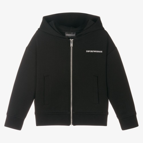Felpa nera con cappuccio zip - felpa,