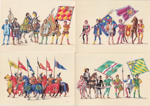 Siena palio otto cartoline - cartoline, da