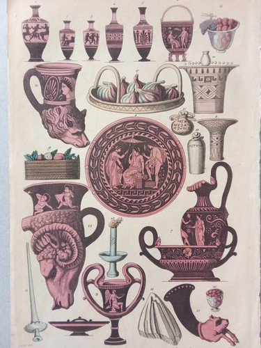 Stampa antica 1820 vasi - 1820,