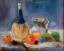   pittore Tomezzoli  olio su tela natura morta