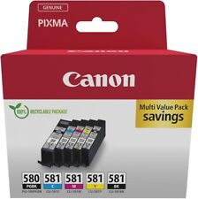Canon PGI-580 CLI-581 BK C M Y PGBK Confezione 5 Cartucce d'inchiostro originali