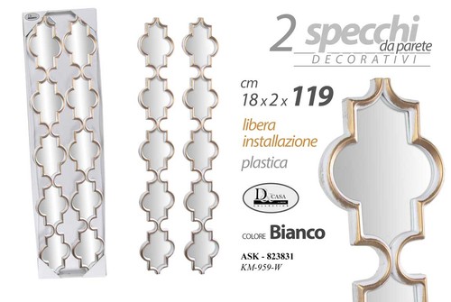 Specchi parete bianco oro - specchi,