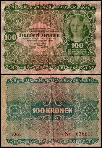 Austria 100 corone 1922 - 100,