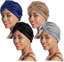 XEPST 4 Pezzi Turbante, Copricapo Chemioterapia Donna, Africano Cappello Elastic
