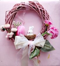 Ghirlanda Pasqua primavera shabby fuoriporta Fiocco Floreale Fiori Home Coniglio