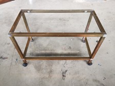 TAVOLINO CARRELLO IN OTTONE