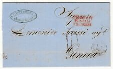 Lettera da Costantinopoli a Genova 1863 bollo rosso Piroscafi Postali Francesi