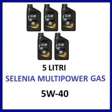 5 LITRI OLIO MOTORE SELENIA MULTIPOWER GAS 5W-40 mopar ACEA C3 API SM (5 X 1 L)