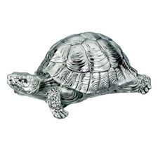 Tartaruga di Terra Scultura in Resina Argentata