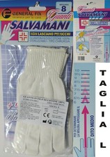 GUANTI IN FILO DI COTONE 100% STERILIZZABILI ANTISETTICI RESISTENTI TAGLIA L-XL