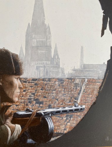 Berlino 1945 pittura olio - berlino, ad