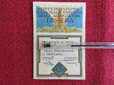 TESSERA CONFEDERAZIONE NAZIONALE FASCISTA DEGLI AGRICOLTORI 1932 PNF VENTENNIO
