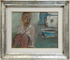 Giorgio Chiesi ( Felina,1941 ) Quadro Dipinto OLIO su Tela Figura Femminile 1986