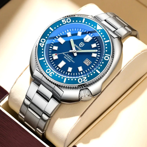 44mm qingxiya tuna quartz mens - qingxiya,