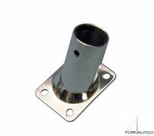 BASE RACCORDO PULPITO INCLINATO A 60° RETTANGOLARE 60X45 MM. IN INOX Ø MM. 22