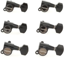 Gotoh SG381-07 Sintonizzatori - 6 Destri in linea, Nero Cromato