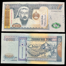 Banconota Mongolia 1000 Tugrik non circolata moneta mondo moneta carta contanti