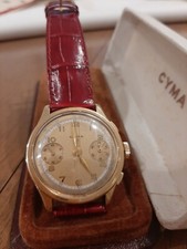Cyma Cronografo anni 50 oro 14 kt watch rare chronograph