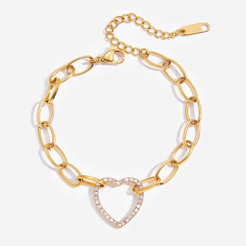 Bracciale donna cuore zirconi