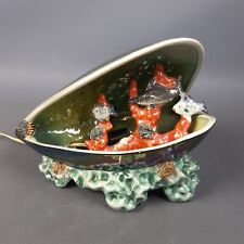 Lampada Da Tavolo Ceramica Conchiglia Con Pesci Iridescente Il Palco Marino
