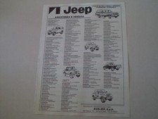 advertising Pubblicità 1985 JEEP CJ7 LAREDO/CJ8 PICK-UP/CJ-10/RENEGADE/WAGONEER