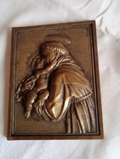 Antica immagine sacra in metallo Sant'Antonio