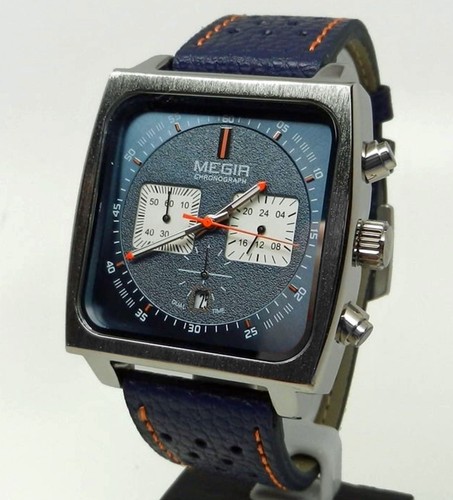 Orologio uomo quadrato - orologio, blu
