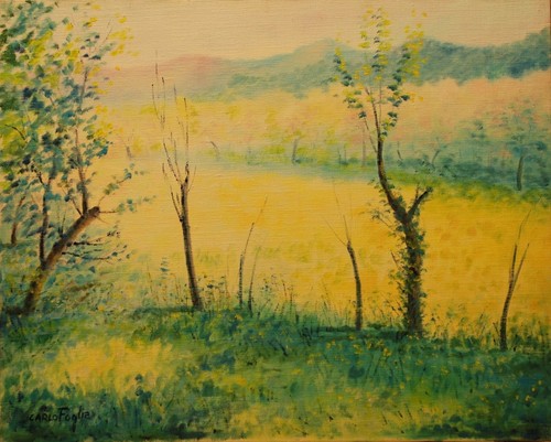 Paesaggio prato alberi - paesaggio,