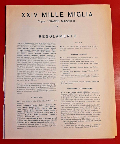 Xxiv mille miglia - miglia, lotto