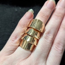 Anello dichiarazione nocche articolate con cerniera tono oro - misura 6