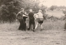 B4 - Foto Photo Fotografia  Anni 60 - Ragazzini Dopo Scuola Parco Giochi