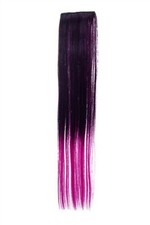 Larghezza Extension 2 Clips Ciocca Extension Capelli Lisci Ombre 45CM Viola