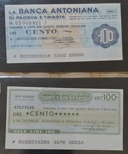 MINIASSEGNI VARI ANNI 70 1 EURO CAD O LOTTO DEDICATO 