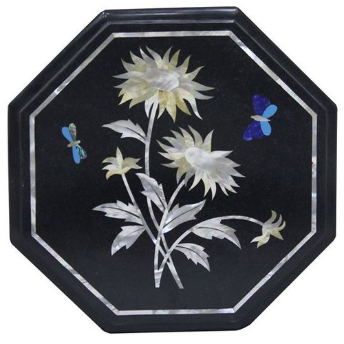Marmo nero top tavolino - marmo,