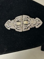 Abito vintage Coro Duette tono argento clip pelliccia strass