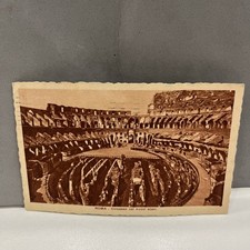 CARTOLINA PICCOLA BIANCO NERO VINTAGE ROMA - COLOSSEO COI NUOVI SCAVI - ROSSO 