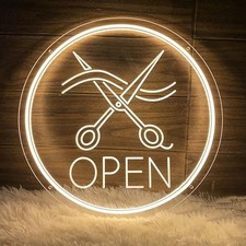Grande targa rotonda al neon a