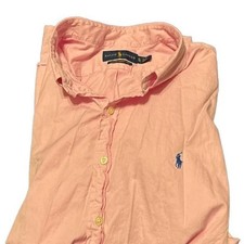 Polo Ralph Lauren peso piuma twill rosa camicia taglia XL/TG manica corta