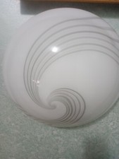 PLAFONIERA IN VETRO MURANO MODELLO E DECORO SPIRALE ANNI 70 DIAMETRO CM 40