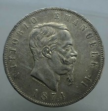 SCUDO da  5 Lire II° Tipo 1874 MILANO  Vittorio Emanuele II
