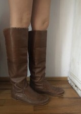 Stivali Marroni In Pelle Numero 40