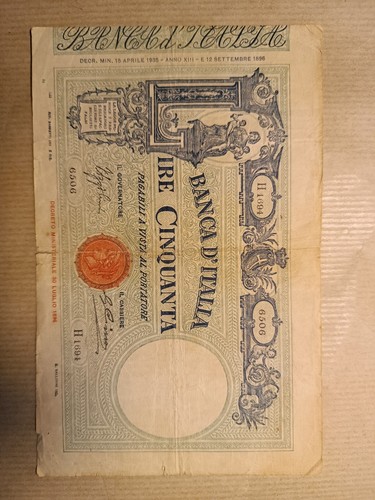 Banconota antica regno d - banconota,