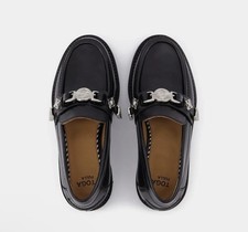 Mocassini donna Toga Pulla neri in pelle Polido Hardware taglia 38,5 indossati due volte