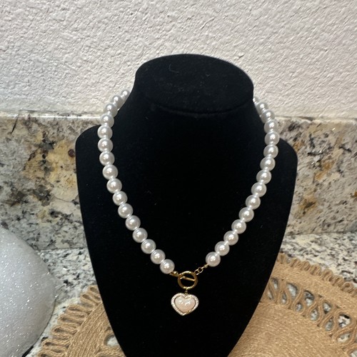 Collana perle finte bianche - collana, di
