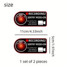 2 adesivi auto videosorveglianza/allarme/telecamera/dashcam, sicurezza, stiker