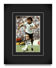 Foto firmata Paul Breitner 10x8 autografo Germania Ovest regalo esposizione + certificato di autenticità