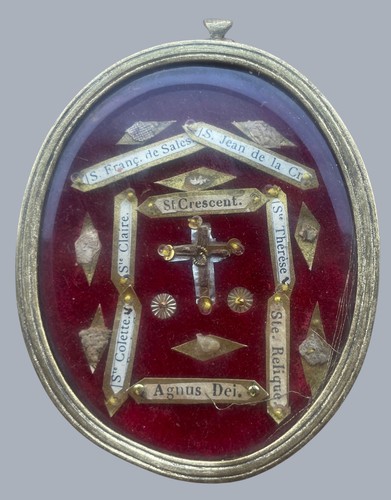 Antico reliquiario teca ovale - reliquiario,